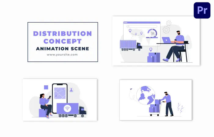 Distribution Concept Flat Style Character Animation Scene